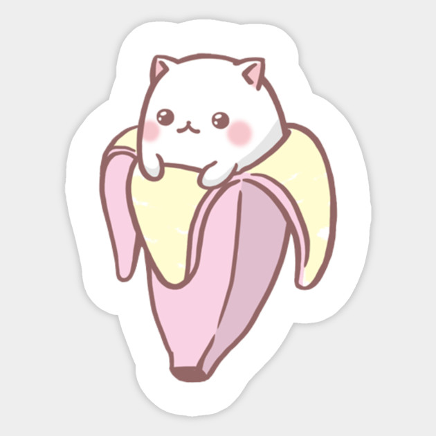 cat & banana - Cat - Pegatina | TeePublic MX